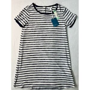 Market Spruce Britta T-Shirt Dress Navy White Striped Minimalist Coastal Large